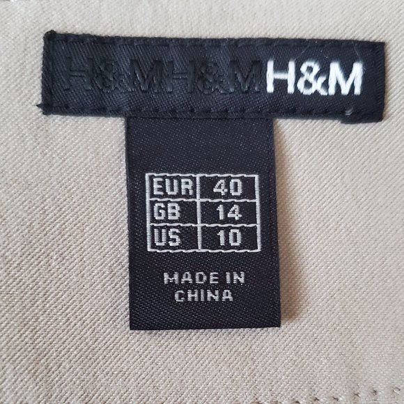 H&M Women's Tan Split Hem Mini Skirt SZ 10 - Picture 4 of 8